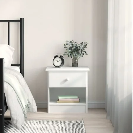 Tall solid white pine wood bedside table 41x35x41 cm by vidaXL, Nightstands - Ref: Foro24-353914, Price: 47,31 €, Discount: %