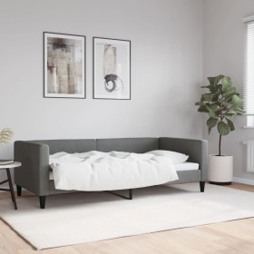 Sofá cama tela gris oscuro 90x190 cm
