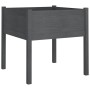 Jardineras 2 uds madera maciza de pino gris 70x70x70 cm