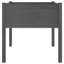 Jardineras 2 uds madera maciza de pino gris 70x70x70 cm