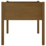 Jardinera de madera maciza de pino marrón miel 70x70x70 cm