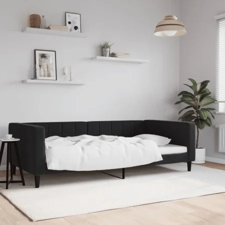 Sofá cama terciopelo negro 100x200 cm de vidaXL, Camas y somieres - Ref: Foro24-354019, Precio: 186,23 €, Descuento: %
