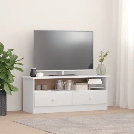 TV-Schrank mit Schubladen ALTA aus weißem Kiefernholz 100x35x41cm von vidaXL, TV-Möbel - Ref: Foro24-353934, Preis: 77,37 €, ...