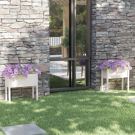 Jardineras 2 uds madera maciza de pino blanco 70x31x70 cm