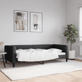 Sofá cama tela negro 90x200 cm de vidaXL, Camas y somieres - Ref: Foro24-353985, Precio: 150,50 €, Descuento: %