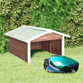 Mocha and white fir wood robotic lawnmower shed by vidaXL, Lawn Mower Covers - Ref: Foro24-170880, Price: 93,47 €, Discount: %