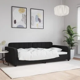 Schlafsofa aus schwarzem Samt, 100 x 200 cm von vidaXL, Betten und Lattenroste - Ref: Foro24-354069, Preis: 196,15 €, Rabatt: %