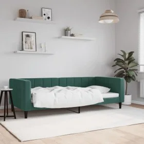 Sofá cama terciopelo verde oscuro 90x200 cm de vidaXL, Camas y somieres - Ref: Foro24-354010, Precio: 185,72 €, Descuento: %