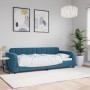 Sofá cama terciopelo azul 80x200 cm