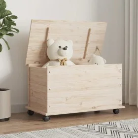 Storage trunk with wheels ALTA solid wood 73x39.5x44 cm by vidaXL, Storage trunks - Ref: Foro24-353927, Price: 81,51 €, Disco...