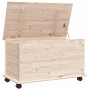 Storage trunk with wheels ALTA solid wood 73x39.5x44 cm by vidaXL, Storage trunks - Ref: Foro24-353927, Price: 90,62 €, Disco...
