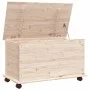 Storage trunk with wheels ALTA solid wood 73x39.5x44 cm by vidaXL, Storage trunks - Ref: Foro24-353927, Price: 84,49 €, Disco...