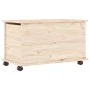 Storage trunk with wheels ALTA solid wood 73x39.5x44 cm by vidaXL, Storage trunks - Ref: Foro24-353927, Price: 84,49 €, Disco...