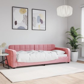 Sofá cama terciopelo rosa 80x200 cm