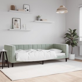 Light gray velvet sofa bed 80x200 cm by vidaXL, Beds and slatted bases - Ref: Foro24-354001, Price: 186,16 €, Discount: %