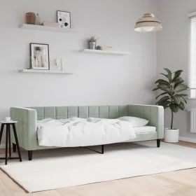 Light gray velvet sofa bed 80x200 cm by vidaXL, Beds and slatted bases - Ref: Foro24-354001, Price: 211,69 €, Discount: %