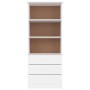 Librería con cajones ALTA madera de pino blanco 60x35x142 cm