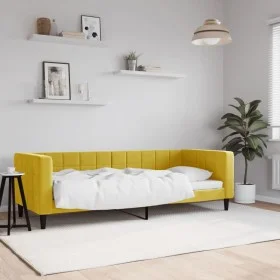 Sofá cama terciopelo amarillo 80x200 cm de vidaXL, Camas y somieres - Ref: Foro24-354006, Precio: 174,77 €, Descuento: %