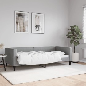 Sofá cama tela gris claro 90x200 cm