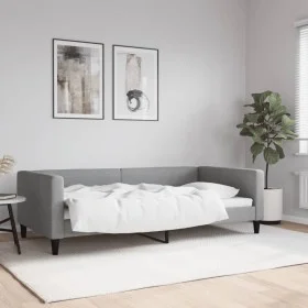 Light gray fabric sofa bed 100x200 cm by vidaXL, Beds and slatted bases - Ref: Foro24-353988, Price: 191,64 €, Discount: %