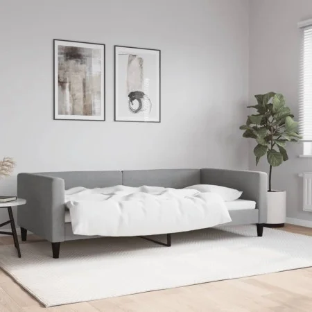 Light gray fabric sofa bed 100x200 cm by vidaXL, Beds and slatted bases - Ref: Foro24-353988, Price: 191,64 €, Discount: %