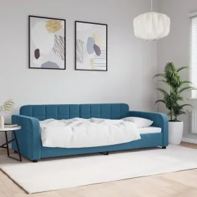 Blaues Samtschlafsofa 90x200 cm von vidaXL, Betten und Lattenroste - Ref: Foro24-354057, Preis: 210,62 €, Rabatt: %