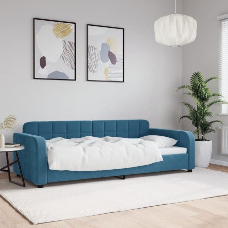 Blaues Samtschlafsofa 90x200 cm von vidaXL, Betten und Lattenroste - Ref: Foro24-354057, Preis: 214,17 €, Rabatt: %