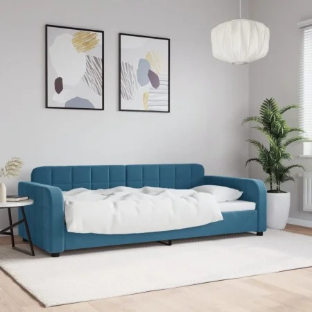 Sofá cama terciopelo azul 90x200 cm de vidaXL, Camas y somieres - Ref: Foro24-354057, Precio: 210,60 €, Descuento: %