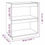 Estantería madera maciza de pino gris 60x35x71 cm