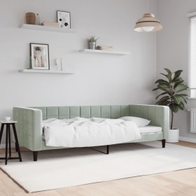 Light gray velvet sofa bed 90x190 cm by vidaXL, Beds and slatted bases - Ref: Foro24-354021, Price: 187,65 €, Discount: %
