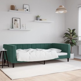 Dark green velvet sofa bed 100x200 cm by vidaXL, Beds and slatted bases - Ref: Foro24-354017, Price: 196,29 €, Discount: %