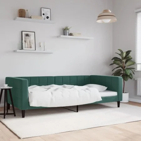 Dunkelgrünes Samtschlafsofa 100x200 cm von vidaXL, Betten und Lattenroste - Ref: Foro24-354017, Preis: 194,27 €, Rabatt: %