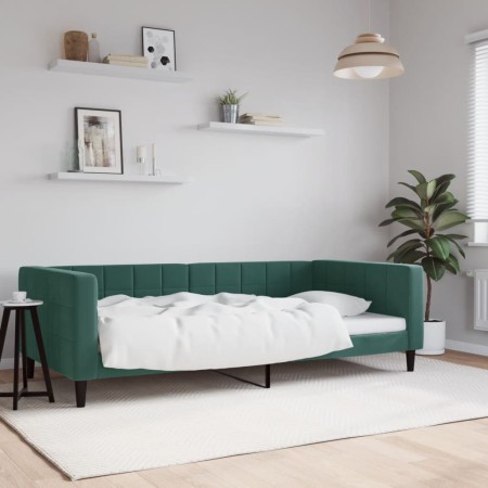 Dunkelgrünes Samtschlafsofa 100x200 cm von vidaXL, Betten und Lattenroste - Ref: Foro24-354017, Preis: 196,29 €, Rabatt: %