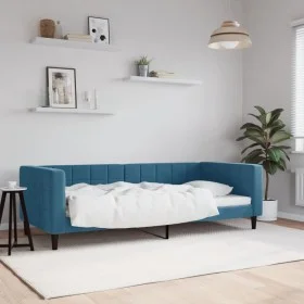 Blaues Samtschlafsofa 90x200 cm von vidaXL, Betten und Lattenroste - Ref: Foro24-354007, Preis: 184,86 €, Rabatt: %