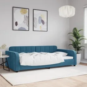 Blaues Samtschlafsofa 100x200 cm von vidaXL, Betten und Lattenroste - Ref: Foro24-354064, Preis: 199,57 €, Rabatt: %