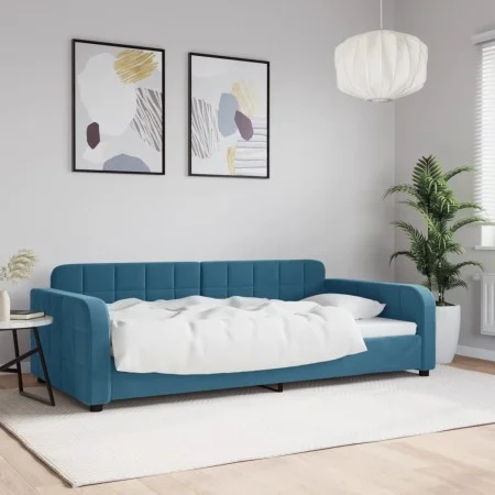 Sofá cama terciopelo azul 100x200 cm de vidaXL, Camas y somieres - Ref: Foro24-354064, Precio: 202,54 €, Descuento: %