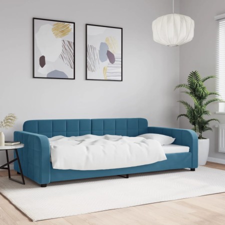 Sofá cama terciopelo azul 100x200 cm de vidaXL, Camas y somieres - Ref: Foro24-354064, Precio: 202,54 €, Descuento: %