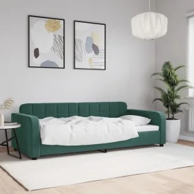 Sofá cama terciopelo verde oscuro 90x200 cm de vidaXL, Camas y somieres - Ref: Foro24-354060, Precio: 209,12 €, Descuento: %