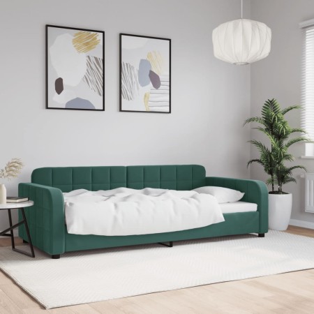 Sofá cama terciopelo verde oscuro 90x200 cm de vidaXL, Camas y somieres - Ref: Foro24-354060, Precio: 210,96 €