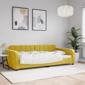 Sofá cama terciopelo amarillo 100x200 cm