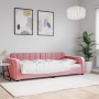 Sofá cama terciopelo rosa 90x200 cm