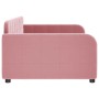 Sofá cama terciopelo rosa 90x200 cm