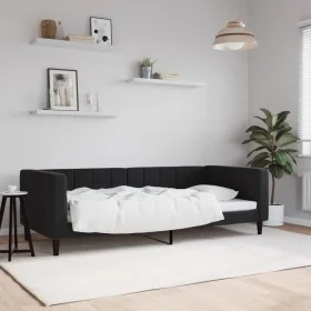 Sofá cama terciopelo negro 90x190 cm de vidaXL, Camas y somieres - Ref: Foro24-354023, Precio: 192,92 €, Descuento: %