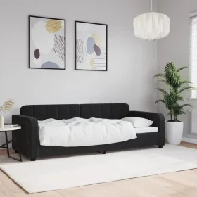 Sofá cama terciopelo negro 80x200 cm de vidaXL, Camas y somieres - Ref: Foro24-354055, Precio: 183,65 €, Descuento: %