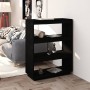 Estantería/divisor de espacios madera pino negro 80x35x103 cm en Librerías y estanterías | Comprar online en Foro24