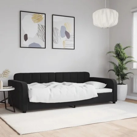 Schlafsofa aus schwarzem Samt, 90 x 200 cm von vidaXL, Betten und Lattenroste - Ref: Foro24-354062, Preis: 189,73 €, Rabatt: %