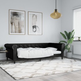 Black synthetic leather sofa bed 90x190 cm by vidaXL, Beds and slatted bases - Ref: Foro24-354234, Price: 210,33 €, Discount: %