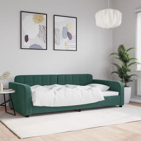 Dunkelgrünes Samtschlafsofa 100x200 cm von vidaXL, Betten und Lattenroste - Ref: Foro24-354067, Preis: 200,18 €, Rabatt: %