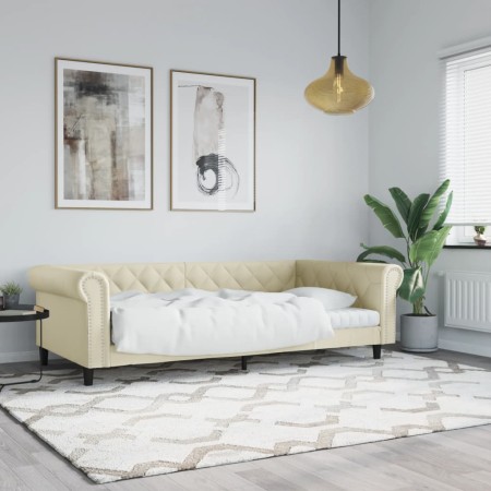 Sofá cama cuero sintético color crema 100x200 cm de vidaXL, Camas y somieres - Ref: Foro24-354232, Precio: 243,50 €, Descuent...
