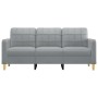 Sofá de 3 plazas de tela gris claro 180 cm de vidaXL, Sofás - Ref: Foro24-359099, Precio: 260,69 €, Descuento: %